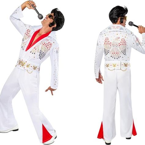 Iconic Elvis Costume Ideas Eagle Costume, Irish Fancy Dress, Elvis Costume, Leprechaun Costume, Costumes For Sale, Inspirational Celebrities, White Jumpsuit, Fancy Dress Costumes, Mens Costumes