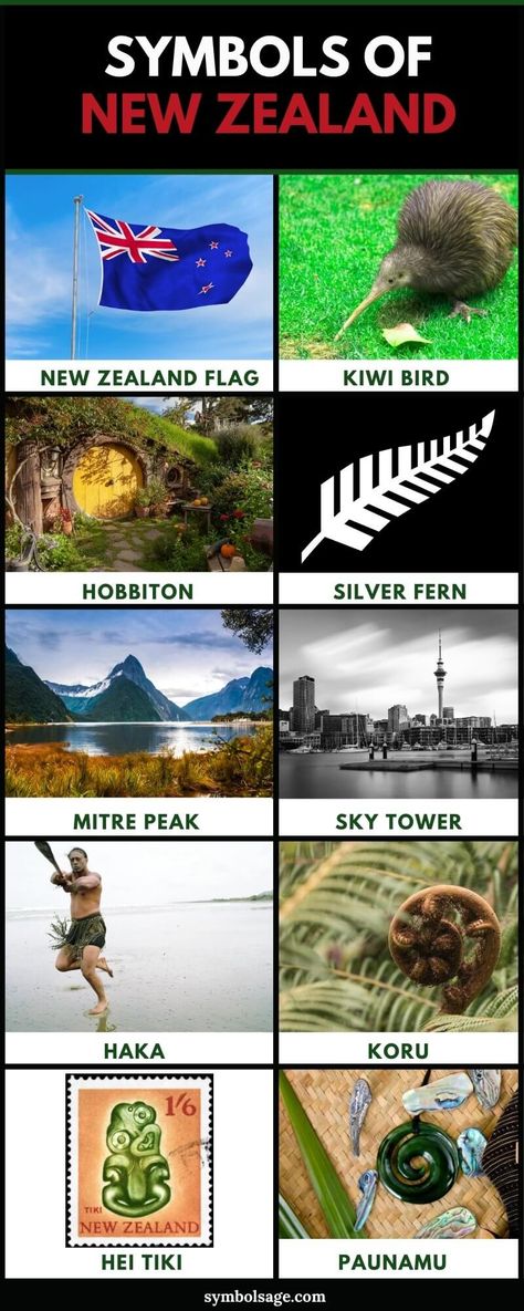 From kiwi birds to sky towers, Hobbiton to silver ferns, New Zealand's symbols are as enchanting as the country itself. Zimbabwe Tattoo, New Zealand Symbols, Kiwi Birds, New Zealand Country, Maori Words, Maori Culture, New Zealand Flag, New Zealand Rugby, Māori Culture