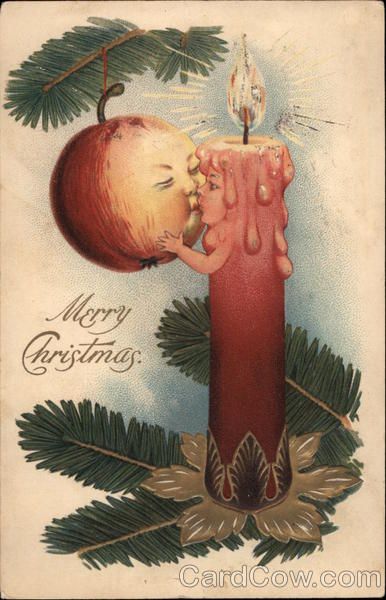 Victorian Christmas Cards, Holiday Desserts Christmas, Apple Christmas, Vintage Holiday Cards, Creepy Vintage, Creepy Christmas, Vintage Christmas Images, Christmas Card Art, Old Christmas