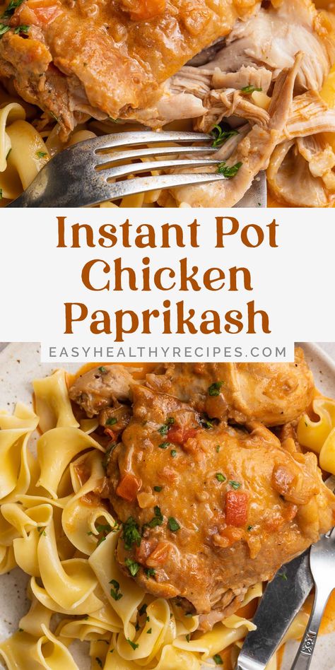 Chicken Paprikash Recipe, Paprikash Recipe, Chicken Paprika, Chicken Paprikash, Pressure Cooker Chicken, Filling Dinner, Best Instant Pot Recipe, Hungarian Recipes, Easy Instant Pot Recipes