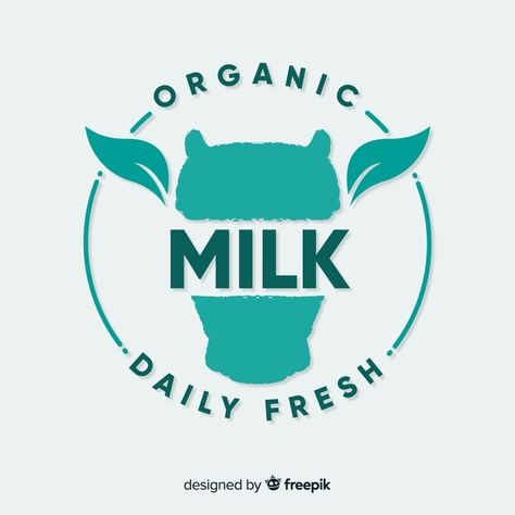 Organic milk logo background Premium Vec... | Premium Vector #Freepik #vector #background #logo #business #line Dairy Logo Design, Dairy Products Logo, Milk Logo, Farm Logo Design, Cow Logo, Milk Packaging, Bottle Design Packaging, Farm Logo, Organic Milk