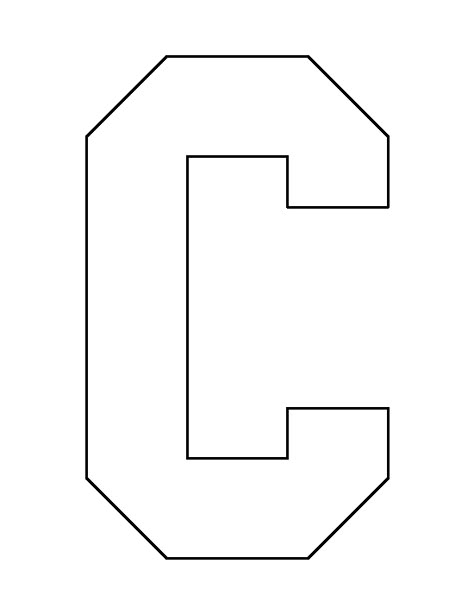 Letter C pattern. Use the printable outline for crafts, creating stencils, scrapbooking, and more. Free PDF template to download and print at http://patternuniverse.com/download/letter-c-pattern/ Letter C Lettering, Letter C Printable Free, Letter C Template, Large Printable Letters Free Templates, Letter C Pictures Free Printable, C Letter, 2 Inch Letter Stencils Printable Free, Letter C Worksheets, Ocean Art Projects