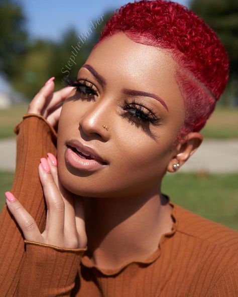 Step’s Instagram photo: “@hypehairmag featured this look I did on @jasmonique_jorian_ .. I never could have imagined the levels of blessings I’ve  received from…” Short Natural Haircuts, Short Shaved Hairstyles, Shaved Hair Designs, Short Red Hair, Tapered Natural Hair, Natural Hair Cuts, Haircut Women, Natural Hair Short Cuts, Braided Hairdo