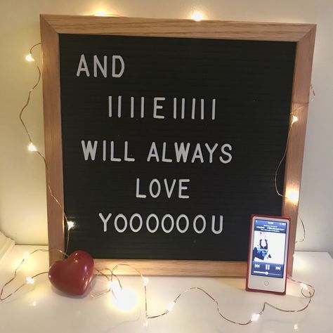 And I will always love you. Letterboard Wordpress from Mandrawer Wedding Letterboard Ideas, Letter Board Love Quotes, Letterboard Love Quotes, Loving You Letters, I Love You Lettering, Wedding Vision, Message Board, Always Love You, Board Ideas