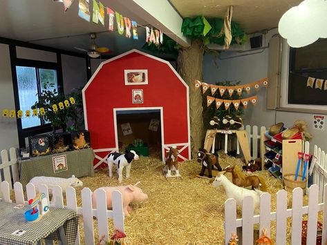 Farm Room Transformation, Farm Ideas For Preschool, Farm Role Play Area Eyfs, Farm Dramatic Play Preschool, Farm Pretend Play, Home Corner Ideas Early Years, Farm Vbs, Creative Curriculum Preschool, Kids Barn