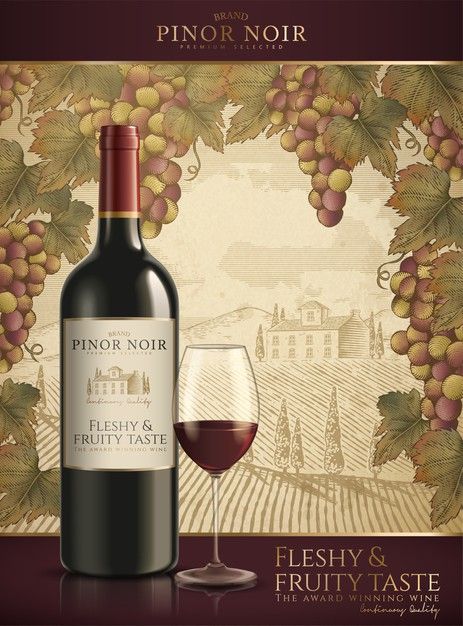 Red wine ads, fleshy and fruity wine in ... | Premium Vector #Freepik #vector #vintage #label #party #design Wine Background Design, Vintage Wine Posters, Wine Advertising Design, Wine Poster Design, Red Wine Label, Wine Ads, Photo To Cartoon Photoshop, Liquor Advertising, Red Wine Labels