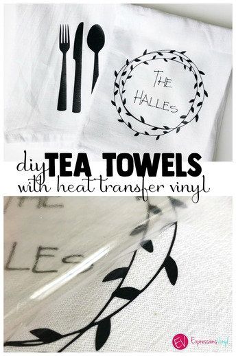 Tea Towels with Heat transfer vinyl Diy Tea Towels, Ideas For Shirts, Tea Towels Diy, Diy Tea, Tea Crafts, Personalized Tea Towel, Shirts Diy, Expressions Vinyl, Diy Towels