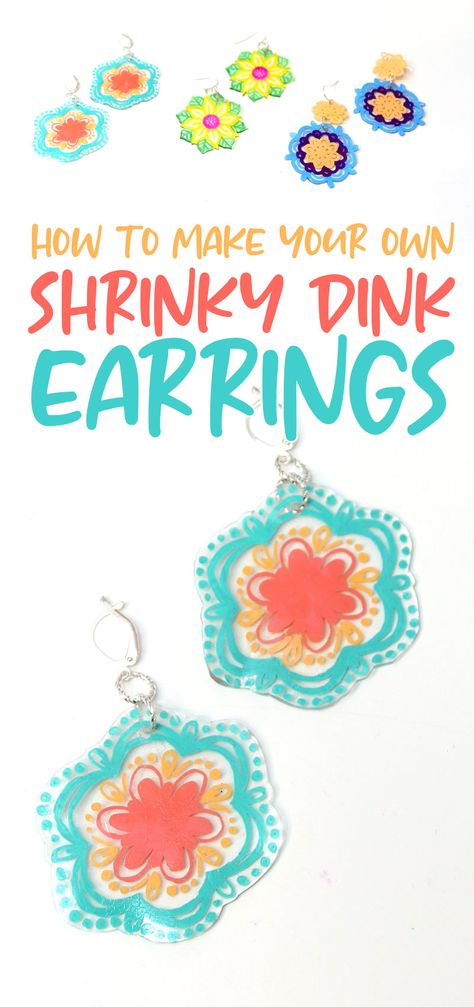 Shrinky Dink Templates, Shrinky Dink Art, Mod Podge Dimensional Magic, Shrinky Dink Crafts, Shrinky Dink Jewelry, Shrinky Dink Earrings, Diy Crafts Earrings, Shrink Plastic Jewelry, Free Printable Templates