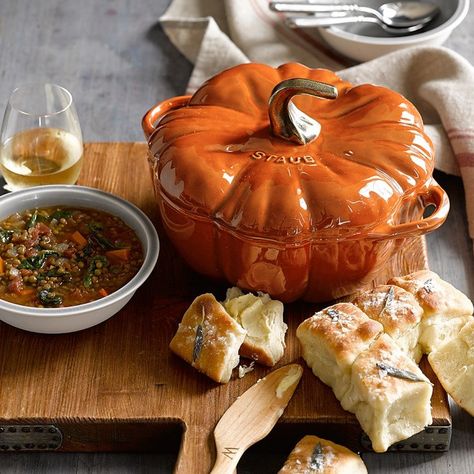 Cheap Fall Decor | POPSUGAR Home Pumpkin Cocotte, Pumpkin Casserole, Staub Cookware, Deco Fruit, Fall Fun Food, Autumn Food, Fall Cooking, Autumn Decorating, Fall Aesthetic