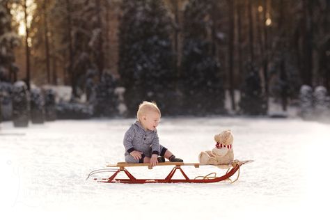 Sled Pictures, Baby Sled, Toddler Christmas Photos, Winter Family Pictures, Snow Photoshoot, Winter Family Photos, Baby Christmas Photos, Holiday Portraits, Family Christmas Pictures