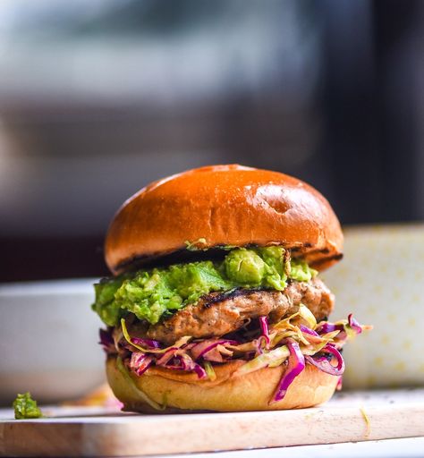 Chipotle Turkey Burger, Chipotle Slaw, Creamy Guacamole, Chipotle In Adobo Sauce, Honey Chipotle, Chipotle Sauce, Summer Cooking, Turkey Burger, Cabbage Slaw