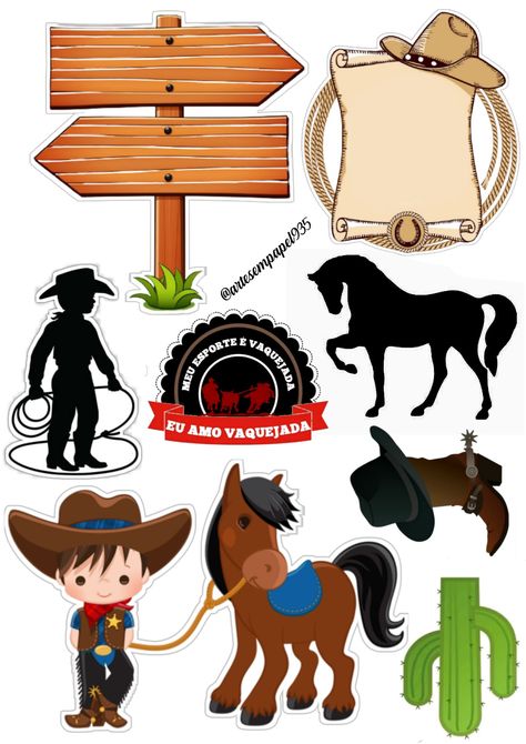 Cowboy Cake Topper Printable, Hombre Cake, Cowboy Cake Topper, Cowboy Birthday Cakes, Cowboy Cakes, Dibujos Toy Story, Horse Cake, Cake Logo Design, Cowboy Girl