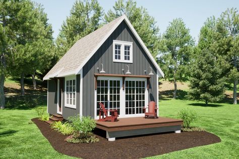 2 Bd Tiny House Plans, 2 Bed Tiny House Floor Plans, Small House With Loft, Small Cabin Plans With Loft, Small Cabin With Loft, Cabin With Loft, Loft Diy, Purple Cottage, Cabin Plans With Loft