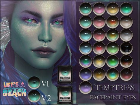 The Sims Resource - Life's a Beach - Temptress Eyes Sims 4 Eyes, Mermaid Eyes, Mermaid Skin, Sims 4 Cc Eyes, Sims 4 Kitchen, Makeup Cc, Pelo Sims, Sims 4 Cc Makeup, Sims 4 Body Mods