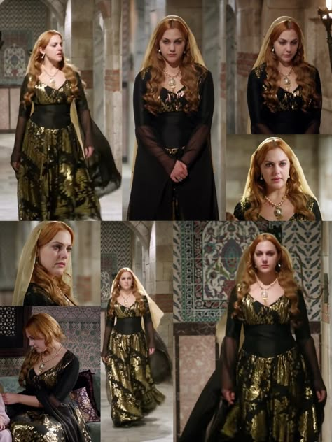 Muhteşem Yüzyıl Dress, Kosem Sultan Dresses, Hurrem Sultan Dress, Reign Fashion, Turkish Dress, Hurrem Sultan, Century Dress, Elegant Wedding Hair, Royal Outfits