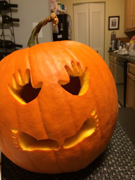 Pumpkin carving for baby's first Halloween!  #babyprints Pumpkin Carving Ideas Baby, Baby Pumpkin Pictures, Cute Pumpkin Carving, Pumkin Carving, Easy Pumpkin Carving, Pumpkin Carving Designs, Pumpkin Pictures, Pumpkin Carving Ideas, Halloween Pumpkin Designs