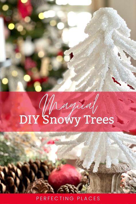 Make These Magical Snowy Trees with Borax Crystal Experiment, Borax Crafts, Winter Decorating After Christmas, Diy Icicle Ornaments, Borax Crystals Diy, Make Christmas Trees, Borax Crystals, Ad Blocker, Shallow Shelves