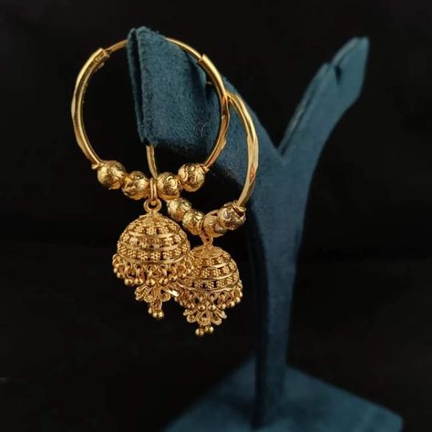 Jhumka Unique Gold Jewelry Designs, Jewelry Fashion Trends, Gold Jewellery Design, Jewellery Design, Gold Jewelry Fashion, Gold Jewellery, Jewelry Designs, Artificial Flowers, Gold Jewelry