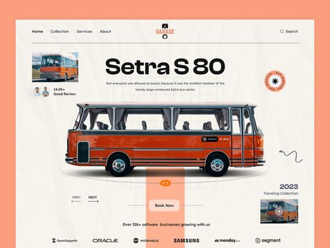 Garage - Bus Garage Website by Kemil Ramani on Dribbble Bus Website Design, Bus Graphic Design, Landing Ideas, Travel Website Design, Booking Website, Luxury Bus, Agency Website, Learning Graphic Design, Bus Travel