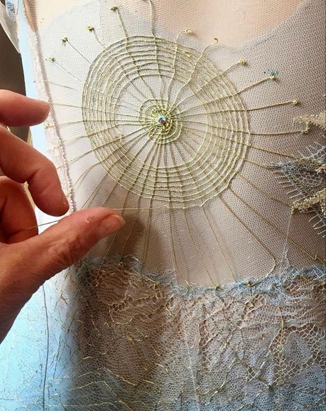 Artistic Outfits, Pretty Closets, A Level Textiles, Tambour Embroidery, Golden Thread, Drawn Thread, Couture Embroidery, Bead Sewing, Hardanger Embroidery