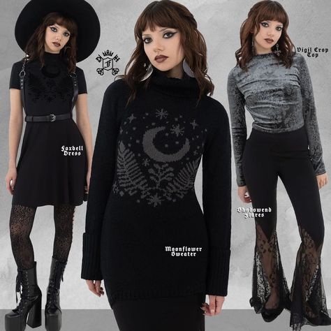 Shop the latest Killstar outfits and accessories for Gothic Witches at Fantasmagoria.shop We ship worldwide! Killstar Clothing, Outfits And Accessories, Moon Flower, Crop Tops, Instagram