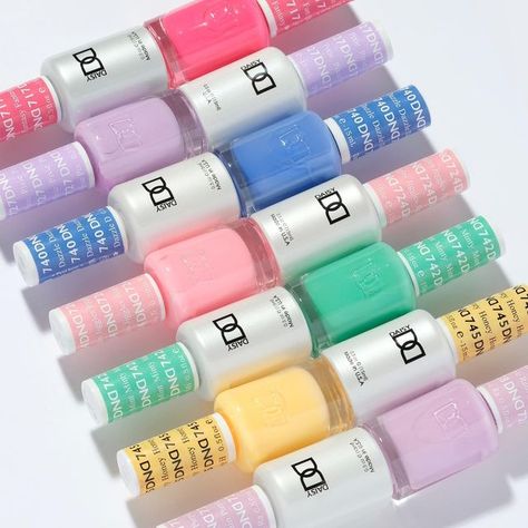 Daisy Nail Designs, INC. on Instagram: "🌈 Have you tried our 2021 Spring Collection? Sweet Candy Pastels 🍭 Which one is your favorite? 😍" 3d Nail Flowers Acrylics, Daisy Nail Designs, Dnd Gel Nail Polish, Dnd Gel Polish, Fun Nail Colors, Pretty Nail Polish, Glitter Gel Polish, New Nail Polish, Daisy Nails