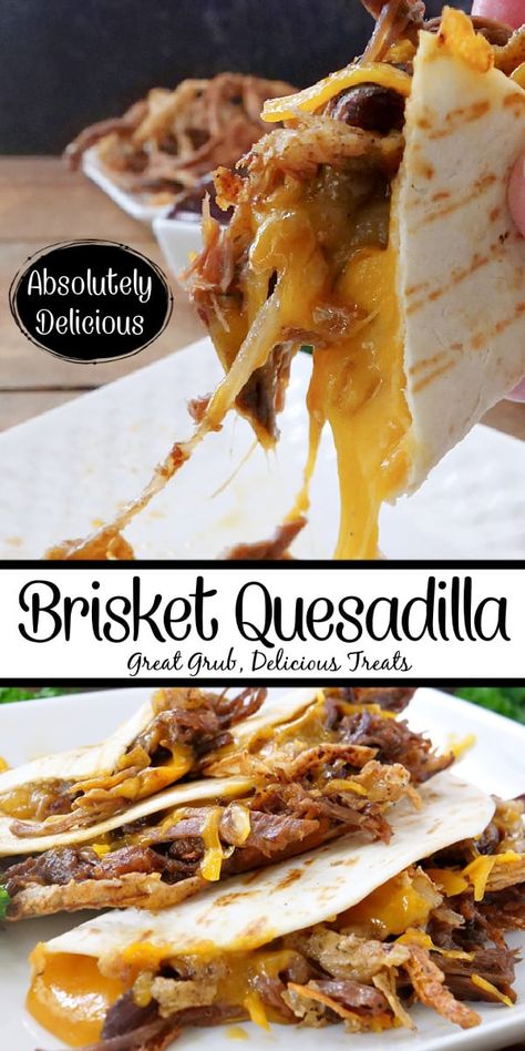 Brisket Quesadillas, Leftover Beef Brisket, Fried Onion Strings, Brisket Meat, Barbecue Brisket, Beef Brisket Recipe, Onion Strings, Brisket Recipe, Beef Brisket Recipes