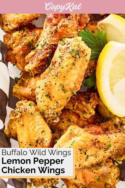 Craving the zesty allure of Buffalo Wild Wings Lemon Pepper Wings? This easy copycat recipe brings that irresistible flavor straight to your kitchen. Imagine crispy chicken wings generously coated in a mouthwatering lemon pepper sauce that's the epitome of tangy and savory goodness. These wings are a tantalizing symphony for your taste buds. Find out how to make the best lemon pepper wings and skip the takeout to revel in a cozy night at home capturing all the zest and spice you adore. Wings Lemon Pepper, Crispy Fried Chicken Wings, Lemon Pepper Sauce, Pepper Chicken Wings, Lemon Pepper Chicken Wings, Cooking Chicken Wings, Lemon Pepper Wings, Homemade Appetizer, Chicken Wing Sauces