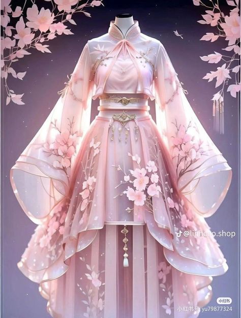 Japanese Outfits Traditional, Outfits Traditional, Animated Clothes, Chinese Fancy Dress, Traditional Asian Dress, Fashion Drawing Dresses, Japanese Dress, Fantasy Dresses, Anime Inspired Outfits