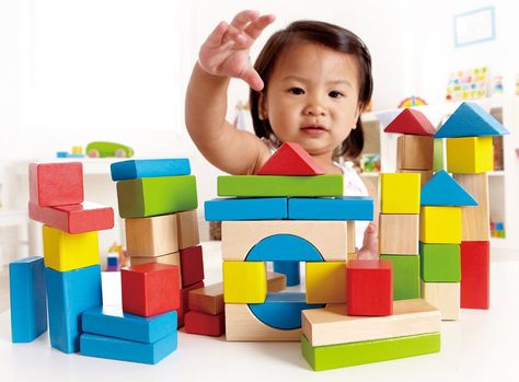 Amazon.com: Hape - Early Explorer - Maple Wood Building Blocks: Toys & Games Basic Colours, Block Play, Fine Motor Skills Development, Wood Building, Engineering Gifts, Foam Blocks, Kids Wooden Toys, Baby Center, Building For Kids