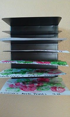 A metal desk file screwed to wall creates an inexpensive DIY Drying Wall Rack (or puzzle rack)...brilliant!! Daycare Organization, Classe D'art, Daycare Room, Home Daycare, School Room, Classroom Design, Classroom Setup, Classroom Setting, Up Book