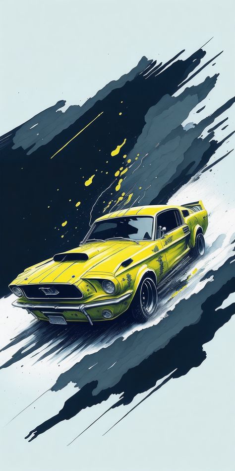 Mustang Art, Ford Mustang Wallpaper, Mustang Wallpaper, Mustang Car, Cool Car Drawings, Automotive Artwork, Car Artwork, Cool Car Pictures, मोबाइल वॉलपेपर