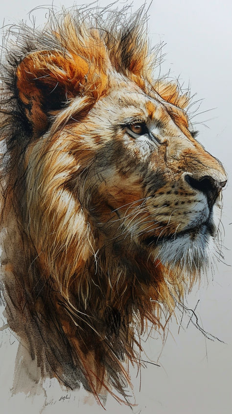 A captivating sketching portraying the untamed beauty and raw elegance of a lion. Lion Flower, Lion Portrait, Lion Drawing, Bull Shark, Lion Pictures, Art Gallery Wallpaper, Lion Of Judah, Portrait Sketches, The Untamed