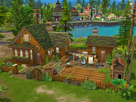 Sims 4 Fisherman Cc, Sims 4 Crick Cabana, Sims 4 Lake Cabin, Sims 4 Spellcaster Cottage, Sims 4 Beach Shack, Ts4 Builds, Sims Lots, Sims4 House, Barn Loft