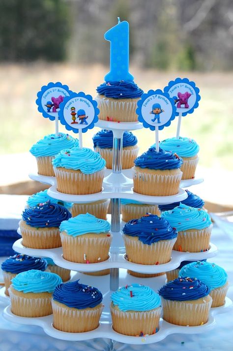 Pocoyo Cupcakes Baby Birthday Party Theme, Baby Boy 1st Birthday Party, Diy Baby Shower Decorations, Sonic Birthday, Baby Boy First Birthday, First Birthday Decorations, Baby Boy 1st Birthday, Krispy Kreme, Birthday Planning