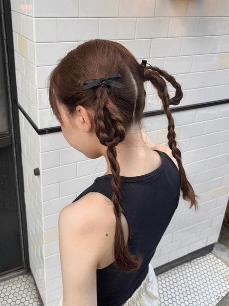 Weird Hairstyles, Hairstyles For All Hair Types, Hair Styles Braids, Styles Braids, Fairy Hair, Bow Hairstyle, Hair Arrange, Ribbon Hairstyle, Hair Stylies