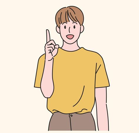 A boy is pointing his finger up and talking. hand drawn style vector design illustrations. Free Paper Texture, Minimal Drawings, Drawing Now, Animation Art Sketches, Cartoon Photo, Online Shop Design, Instagram Graphic, Design Illustrations, Disney Princess Pictures