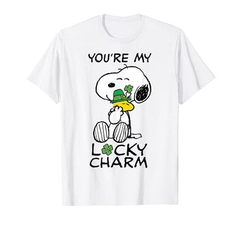 PEANUTS ST Snoopy Dance, Snoopy Shirt, St Patrick Day Shirts, Lucky Clover, Saint Patrick, Graphic Artwork, Holiday Shirts, Shirts For Women, St Patrick’s Day