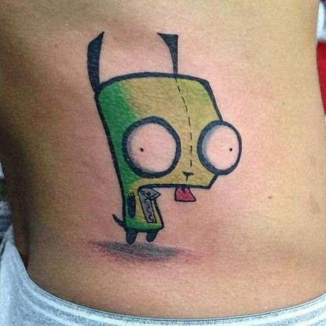 Ink Gir Tattoo Invader Zim, Invader Zim Tattoo, Sticker Tattoo, Tattoo Trend, 3 Tattoo, Back Tattoo Women, Tattoo Art Drawings, Cartoon Tattoos, Invader Zim