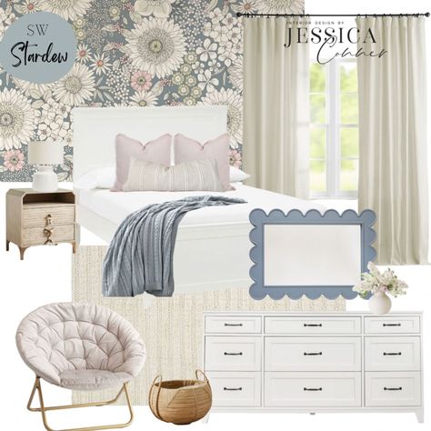 Elsa Room Ideas Bedrooms, Cali Bedroom, Girls Bedroom Grey, Violet Room, Dorm Style, Feminine Decor, Toddler Girl Room, Floral Room, Girls Rooms