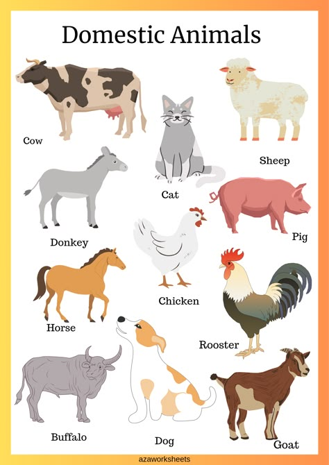 Animals, vegetables,vehicles, and fruits identification charts – azaworksheets Animals Chart Kindergarten, Wild Animals Chart Preschool, Domestic And Wild Animals Chart, Animals Chart Free Printable, Domestic Animals Chart For Kids, Animal Chart For Preschool, Wild Animals For Preschool, Domestic Animals Project For Kids, Big Or Small Activities