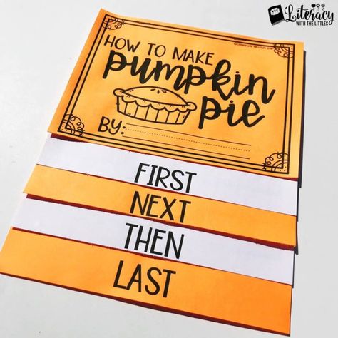 How to Make Pumpkin Pie {Free Flip Book} Second Grade Writing, Fall Writing, Procedural Writing, 2nd Grade Writing, Expository Writing, 1st Grade Writing, Transition Words, First Grade Writing, How To Make Pumpkin