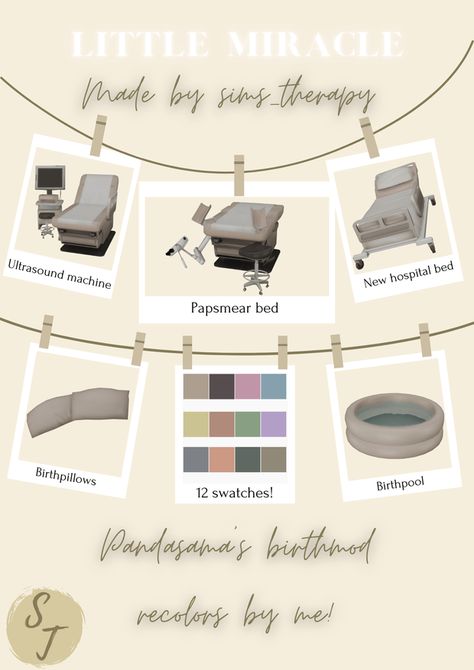 Little Miracle Mini CC pack | sims_therapy Sims 4 Hospital Bed Cc, Sims 4 Cc Massage Table, Birth Poses Sims 4, Medical Sims 4 Cc, Ts4 Maternity Clothes, Sims 4 Birth Center, Sims 4 Tripod, Sims 4 Functional Hospital Cc, Ts4 Hospital Cc