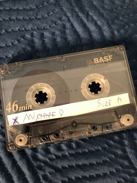 A cassette mixtape in which the label shown here says "MIXTAPE 0 SIDE A". Mixtape Aesthetic Vintage, Mixtape Aesthetic, Mixtape Cassette, Book Pinterest, Alex King, Paper Girls, Collage Project, Grunge Pictures, Skater Outfits