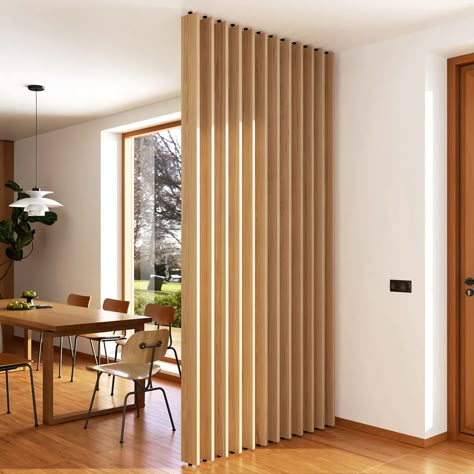 10 Wood Slat Room Divider Ideas You Can Buy or DIY Wood Home Design Ideas, Oak Room Divider, Midcentury Modern Room Dividers, Wood Seperator Wall, Wooden Slat Room Divider, Wood Room Divider Ideas, Wood Panel Room Divider, Room Seperate Ideas, Japandi Room Divider