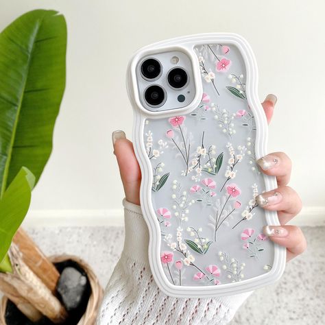 Aesthetic Case, Flower Print Pattern, Pretty Aesthetic, Girly Phone Cases, Iphone Pro, Simple Flower, Pretty Flower, Iphone Phone, Clear Phone Case