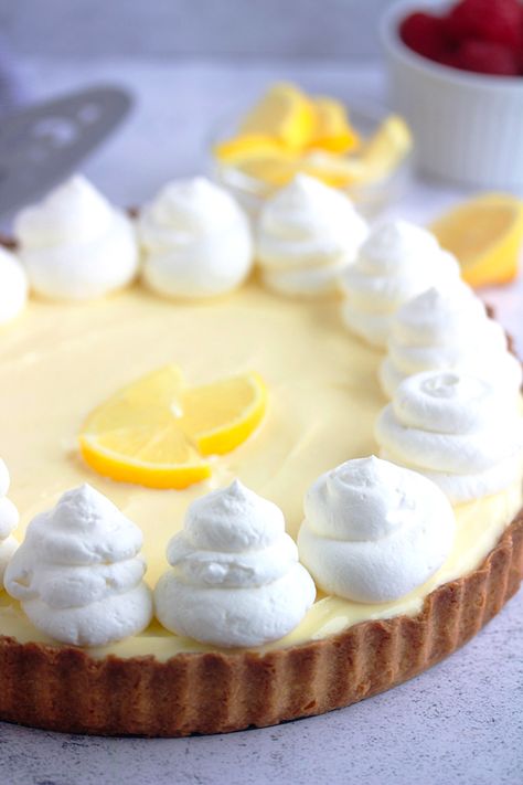 Extraordinary French Lemon Cream Tart – 5 Boys Baker French Lemon Cream Tart, No Bake Tarts, Rectangle Tart, Lemon Desert, Lemon Cream Tart, Recipes Side Dishes, Weekly Menu Plan, Tart Dough, Cream Tart