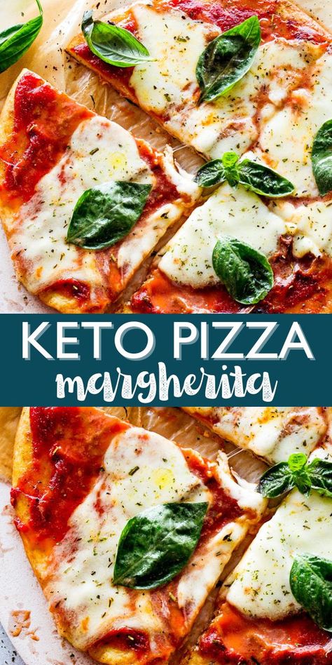 Enjoy a burst of flavor with this Keto pizza, a low-carb treat topped with rich tomato sauce, creamy mozzarella, and fresh basil leaves. It's a simple yet delicious way to satisfy your pizza cravings without the guilt! Best Keto Pizza, Keto Pizza Sauce, Margherita Recipe, Ketone Recipes, Low Carb Pizza Recipes, Healthy Low Carb Snacks, Low Carb Easy, Keto Pizza, Craving Pizza