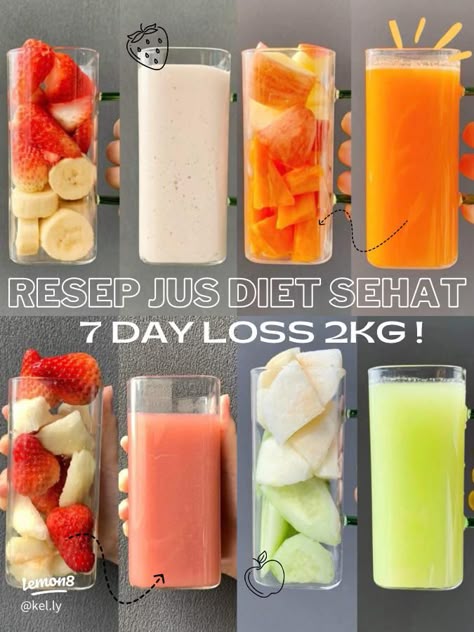 Jus Diet, Easy Breakfast Smoothies, Breakfast Station, Healthy Juicer Recipes, Diet Sehat, Resep Smoothie, Healthy Juice Drinks, Fruit Smoothie Recipes Healthy, Smoothie Recipes Healthy Breakfast