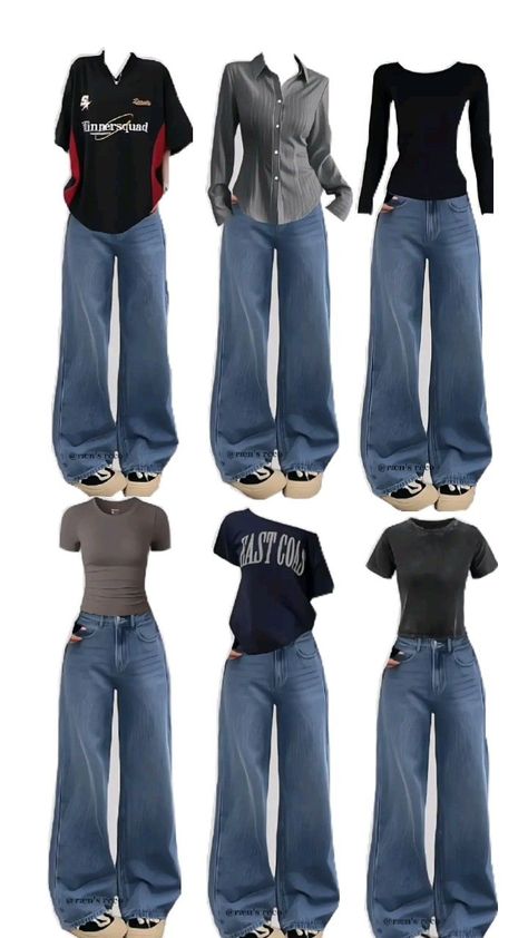 outfits for school or university 2000s Fashion Outfits Jeans, What Color Goes With Green Clothes, Cool Girl School Outfits, Outfit Ideas For A Party Casual, How To Improve Your Style Women, Outfit Ideas For School Baggy Jeans, Aesthetic Outfits To Wear To School, Fits With White Shirt, Tops That Go With Jeans